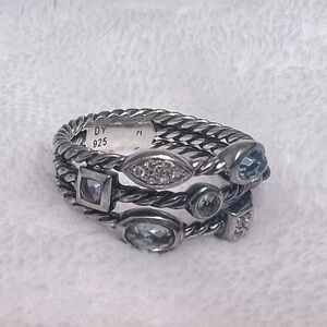 David Yurman Confetti Diamond & Gemstone Ring in Sterling Silver